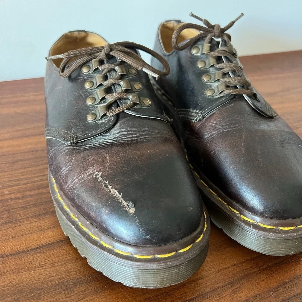 Vintage Dr. Martens 8096 Brown Leather 5 Eye Oxford Shoes Women's Size 10